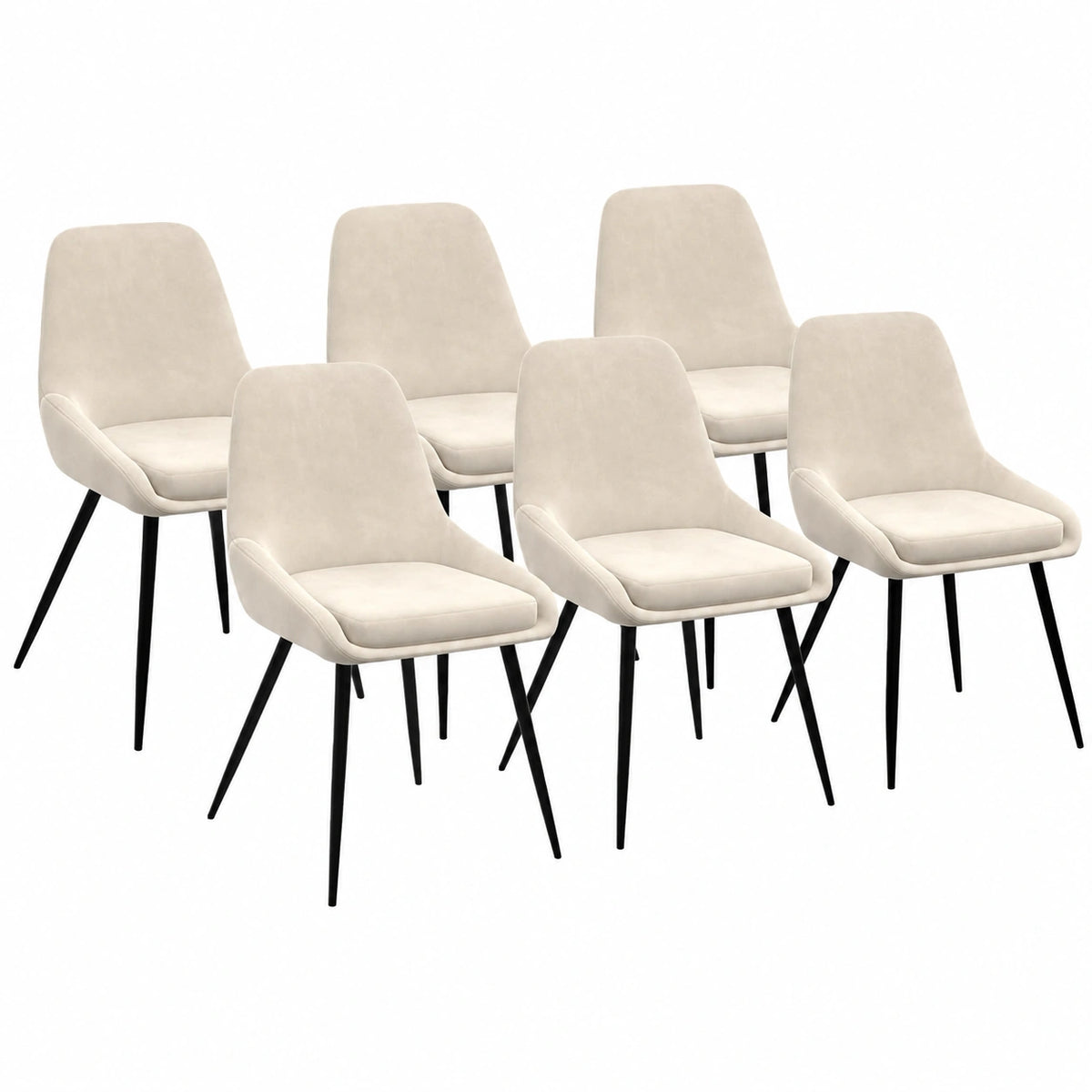Chaise, en velours, coloris beige, pour la salle à manger ou la cuisine