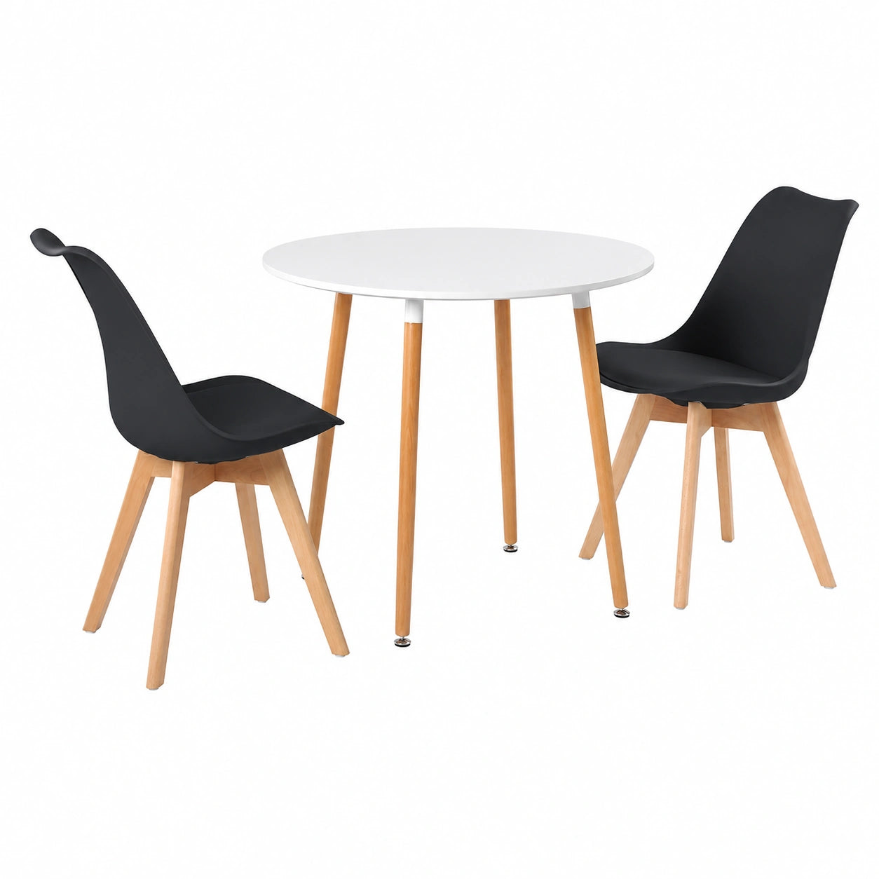Table à manger, avec 2 chaises, coloris noir, pour la salle à manger