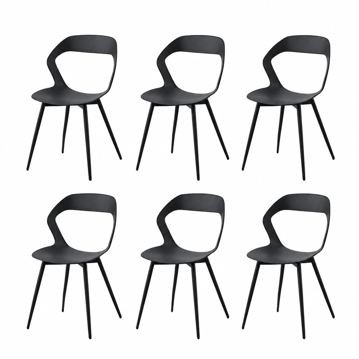 Chaise, en métal, coloris noir, pour la salle à manger ou la cuisine