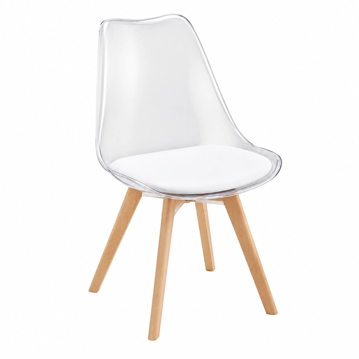 Chaise, en cuir, coloris blanc, pour la salle à manger ou la cuisine
