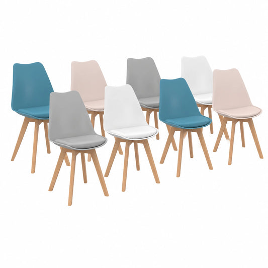 Chaise, coloris blanc et gris, pour la salle à manger ou la cuisine