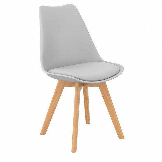 Chaise, coloris blanc et gris, pour la salle à manger ou la cuisine