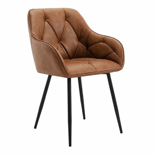 Coiffeuse, rembourré, en métal et cuir, coloris marron, pour la chambre