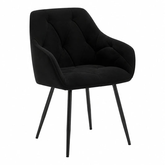 Coiffeuse, rembourré, en métal et velours, coloris noir, pour la chambre