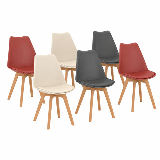 Chaise, coloris gris et beige, pour la salle à manger ou la cuisine