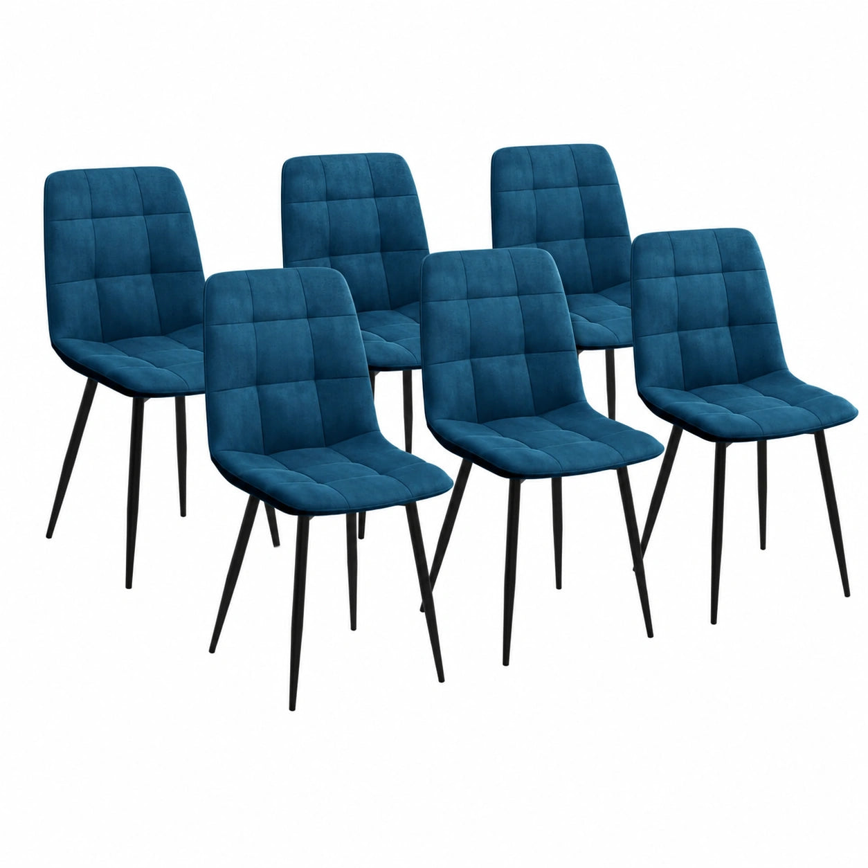 Chaise, en velours, coloris bleu, pour la salle à manger ou la cuisine
