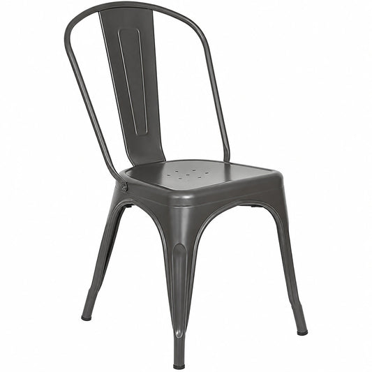 Chaise, en métal, coloris noir, pour la salle à manger ou la cuisine