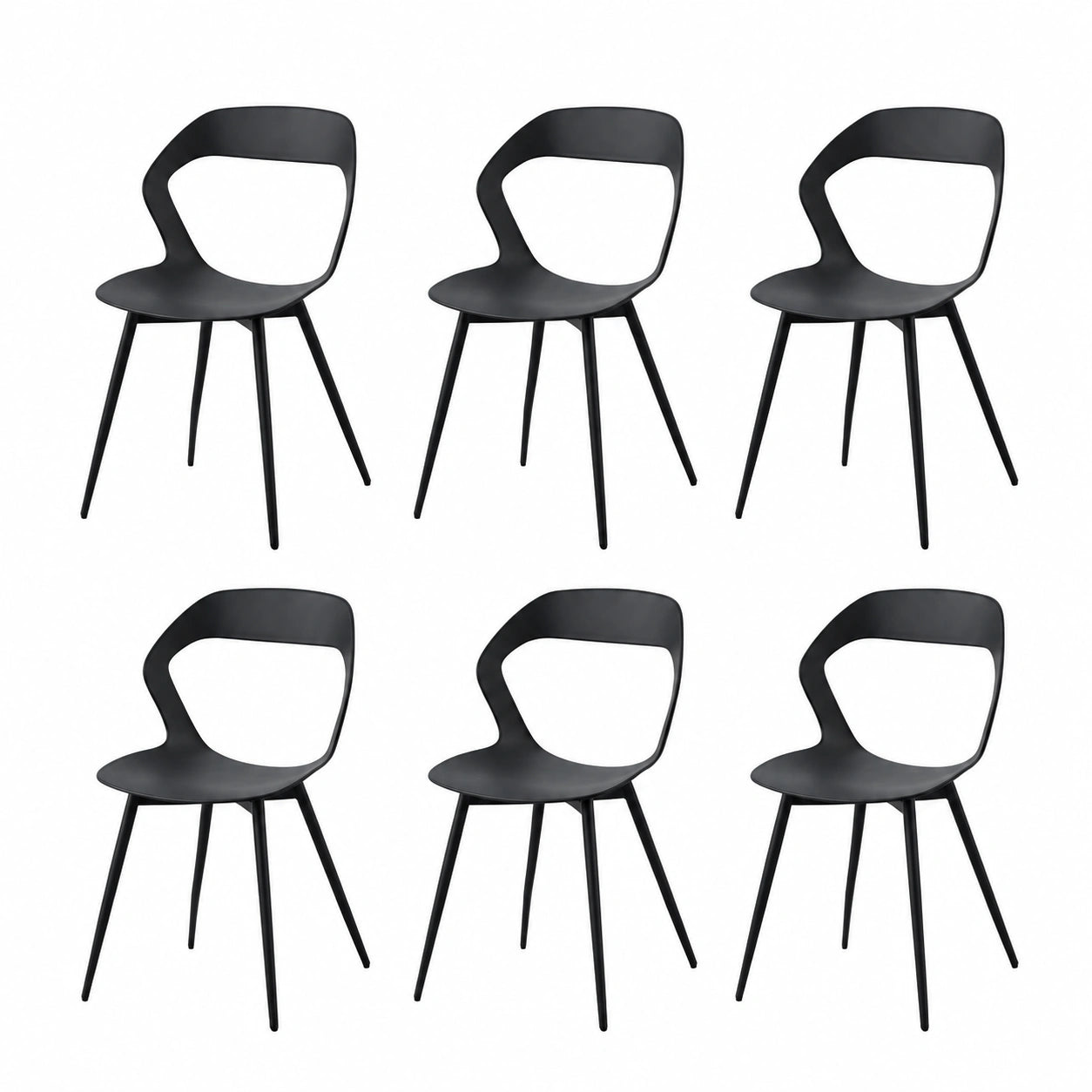 Chaise, en métal, coloris noir, pour la salle à manger ou la cuisine