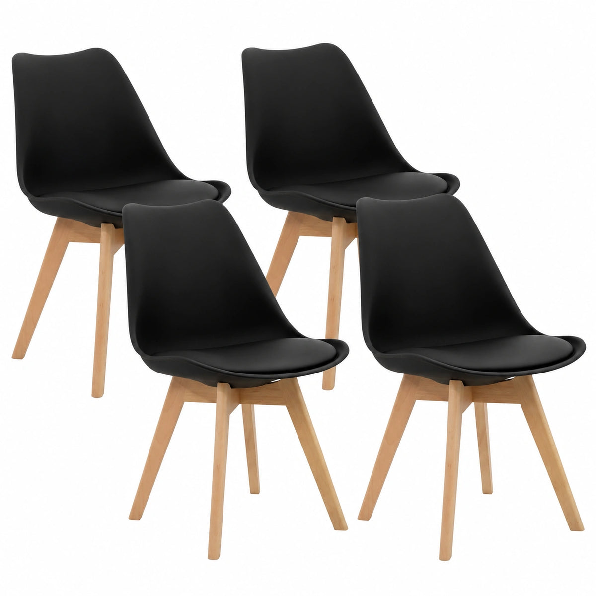 Chaise, rembourré, coloris noir, pour la salle à manger ou la cuisine