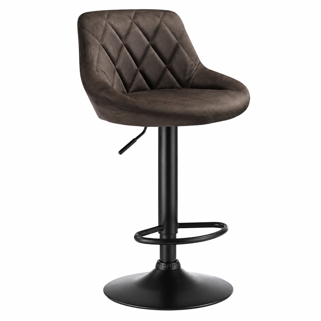 Chaise, en velours, pivotant, coloris brun, pour la salle à manger ou la cuisine