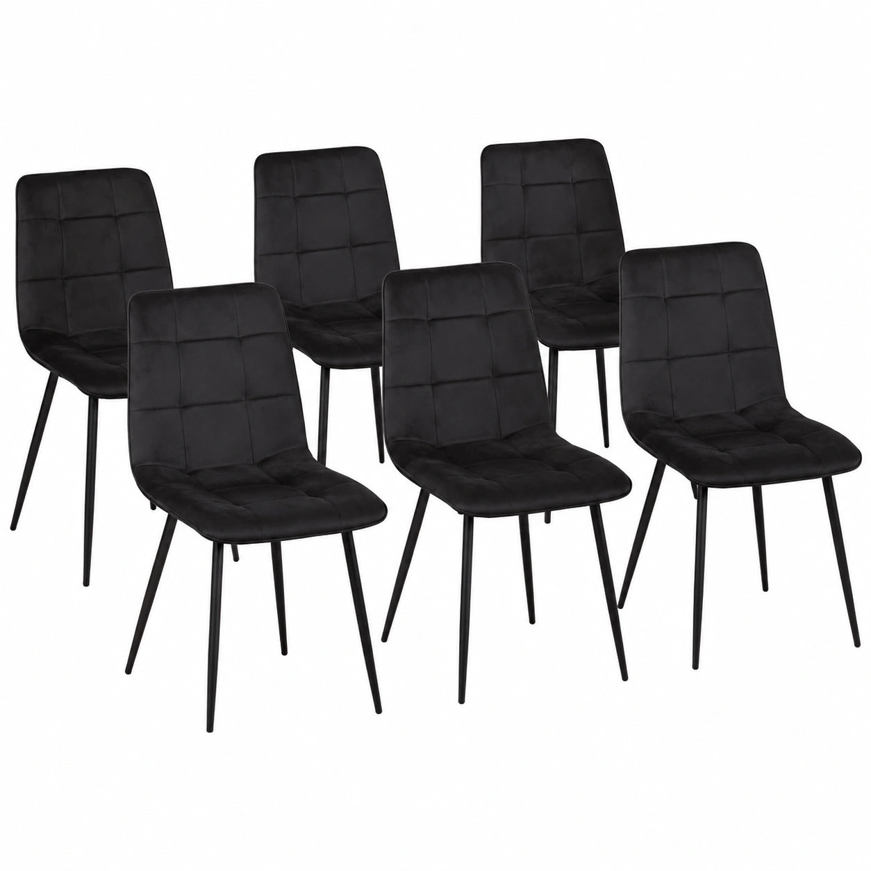 Chaise, en velours, coloris noir, pour la salle à manger ou la cuisine