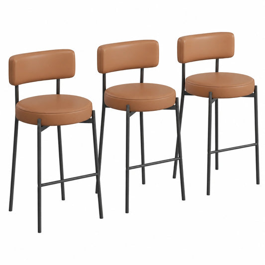 Chaise, rembourré, en cuir, coloris brun, pour la salle à manger ou la cuisine