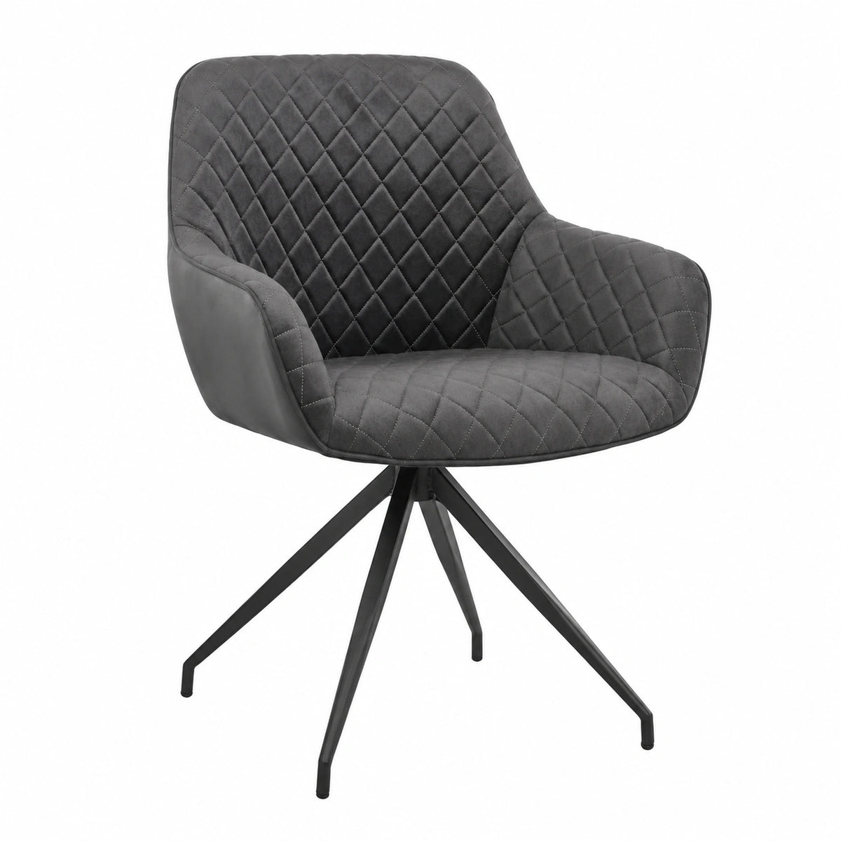 Chaise, en métal et velours, rembourré, coloris gris, pour la salle à manger ou la cuisine