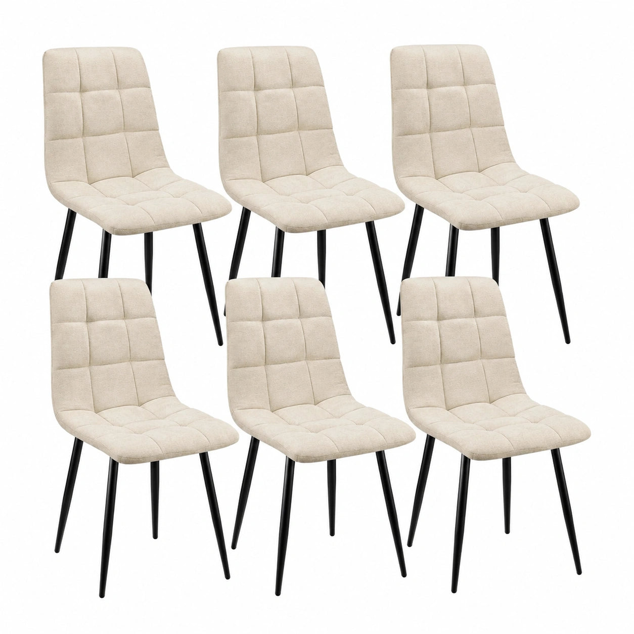 Chaise, en lin et tissu, coloris beige, pour la salle à manger ou la cuisine